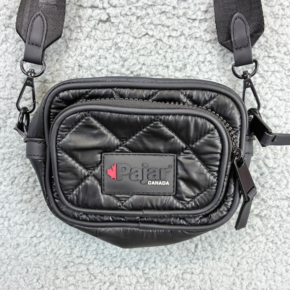 Pajar Canada Crossbody Bag Quilted Nylon Womens OS Black Puffer Shoulder Handbag